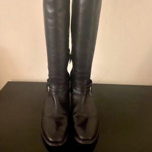 Authentic Burberry Black Leather Tall Riding Boots. Size 9.5